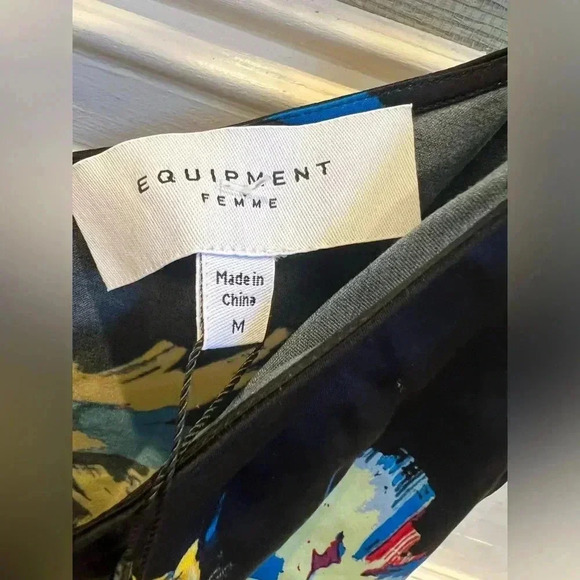 NWT new Anthropologie equipment Lexi ruched cami black medium sleeveless top - Picture 9 of 17